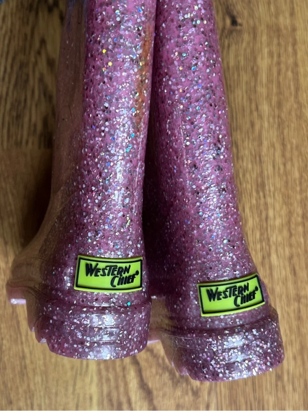 NWT Light Up Rain Boots Pink Glitter